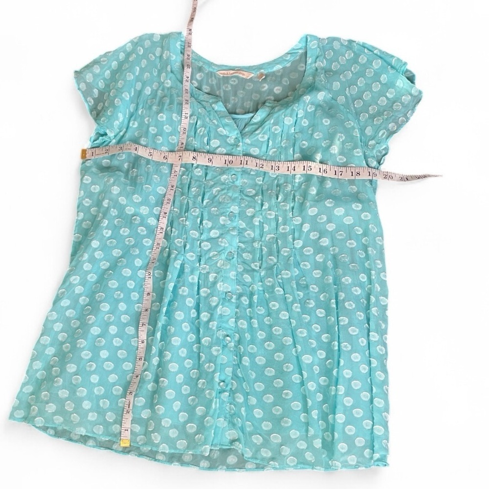 Soft Surroundings Aqua Calm Dot Blouse - Picture 7 of 7